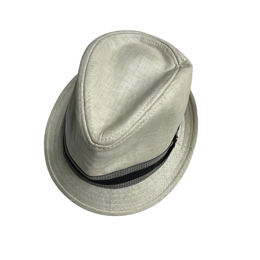 Stetson Cream Black Fedora Hat Small Medium Casual Lightweight Summer Old Money